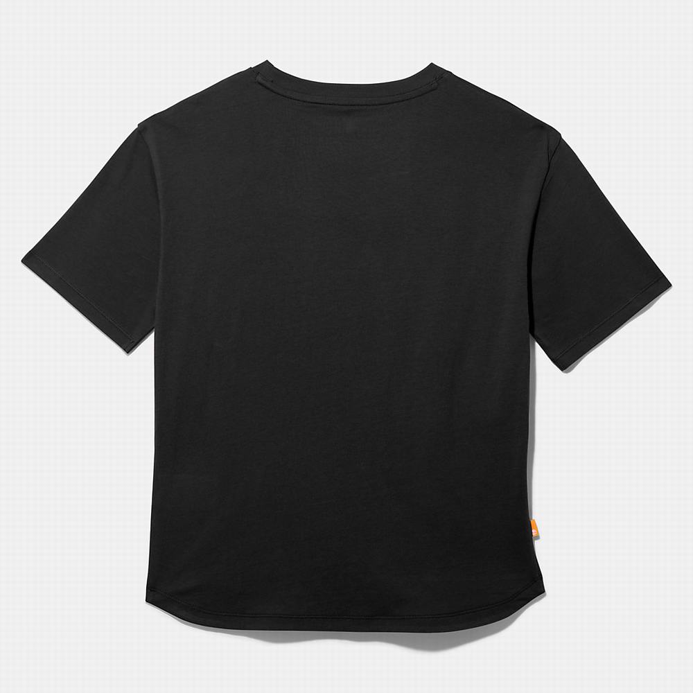 Timberland Logo-pocket Tişört Kadın Siyah | TR-8612V