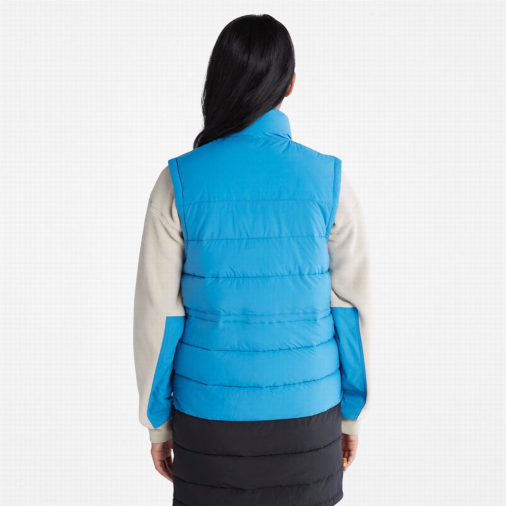 Timberland Long Puffer Yelek Kadın Mavi Siyah | TR-0931C