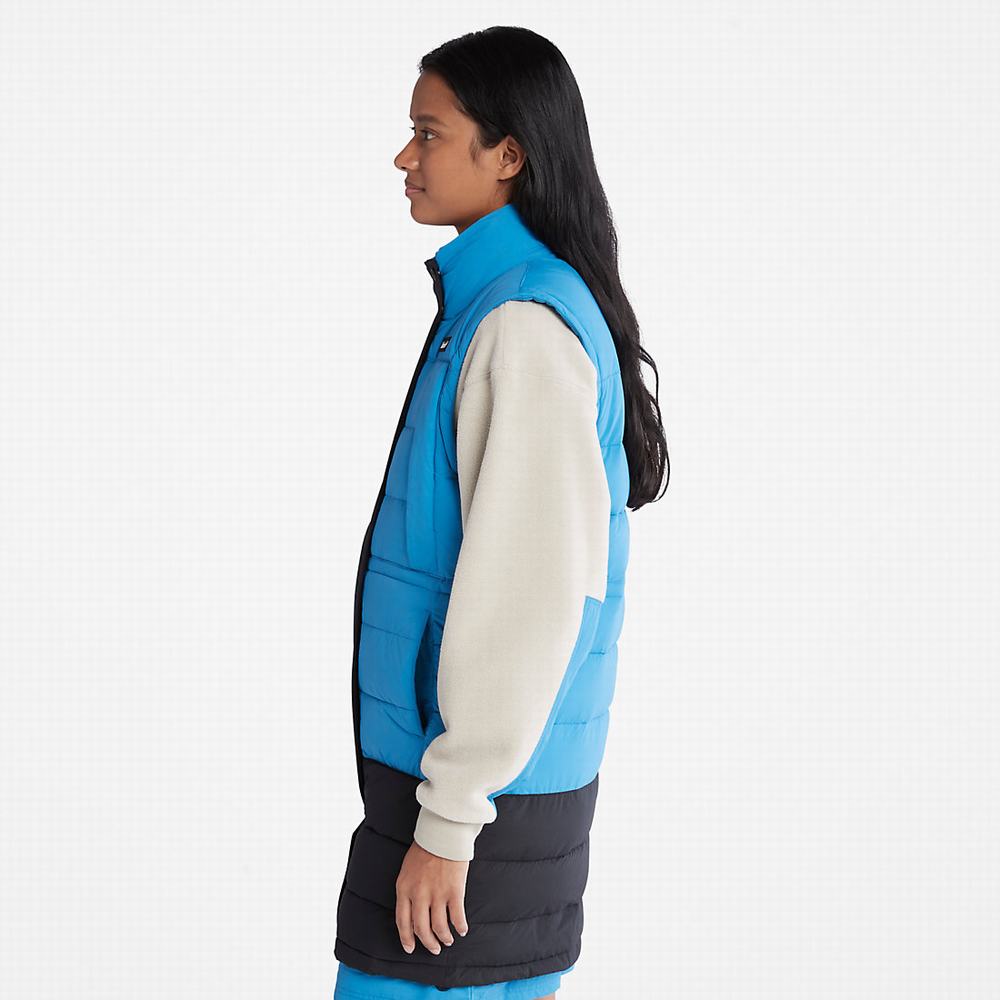 Timberland Long Puffer Yelek Kadın Mavi Siyah | TR-0931C