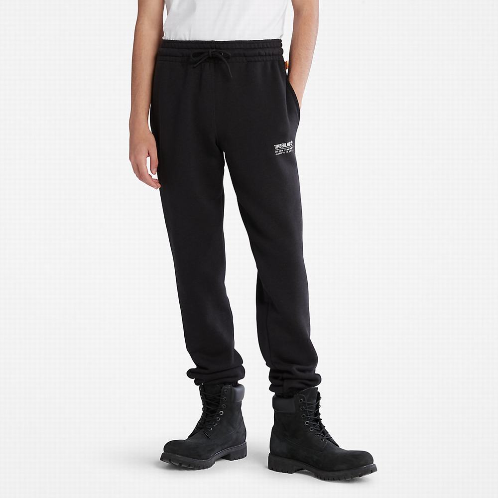 Timberland Luxe Konfor Essentials Refibra™ Tracksuit Bottoms Jogger Pantolon Erkek Siyah | TR-9682Q