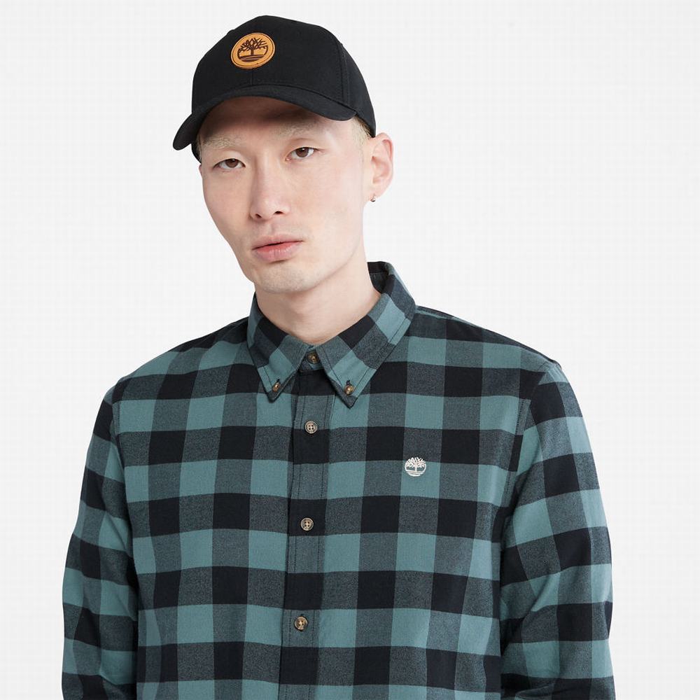 Timberland Mascoma River Slim-Fit Check Gömlek Erkek Yeşil | TR-9613E
