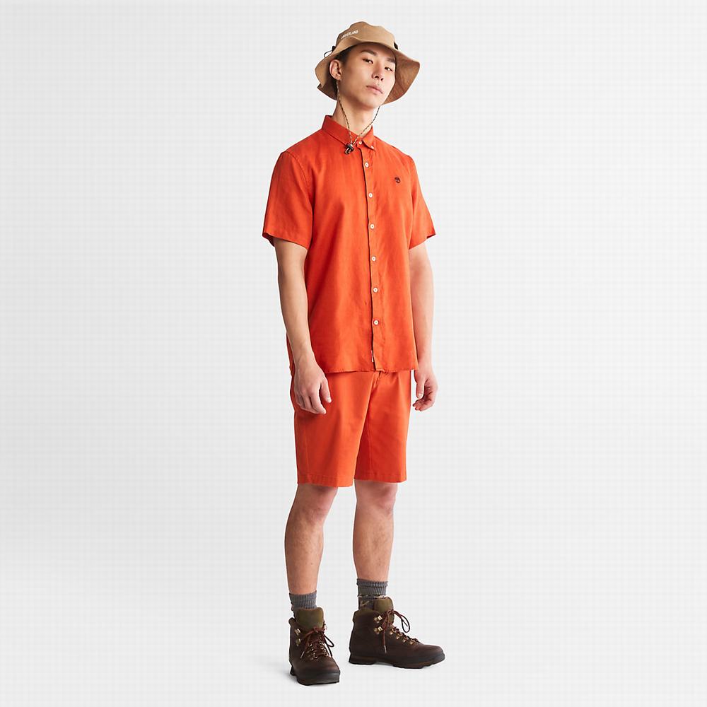 Timberland Mill River Kısa-Sleeve Gömlek Erkek Turuncu | TR-0938H