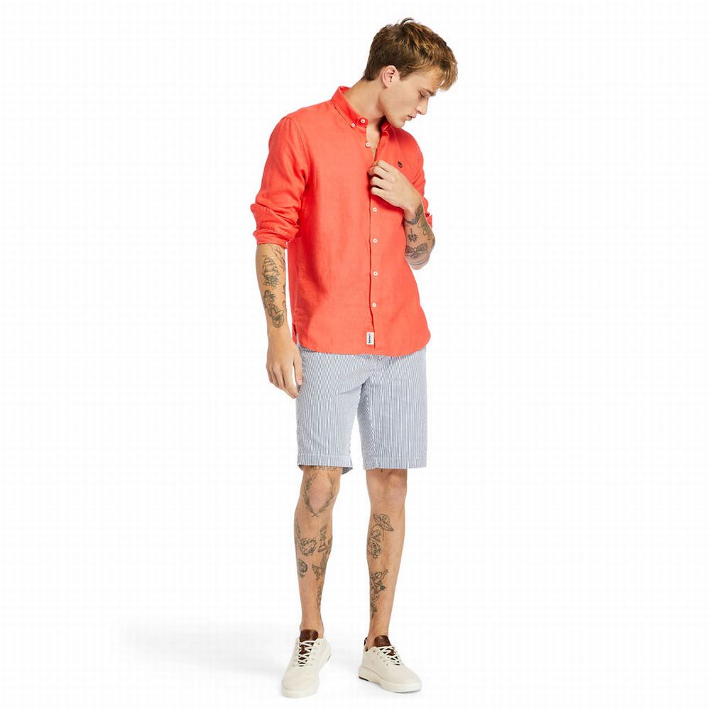 Timberland Mill River LS Linen Gömlek Erkek Kırmızı | TR-0329J