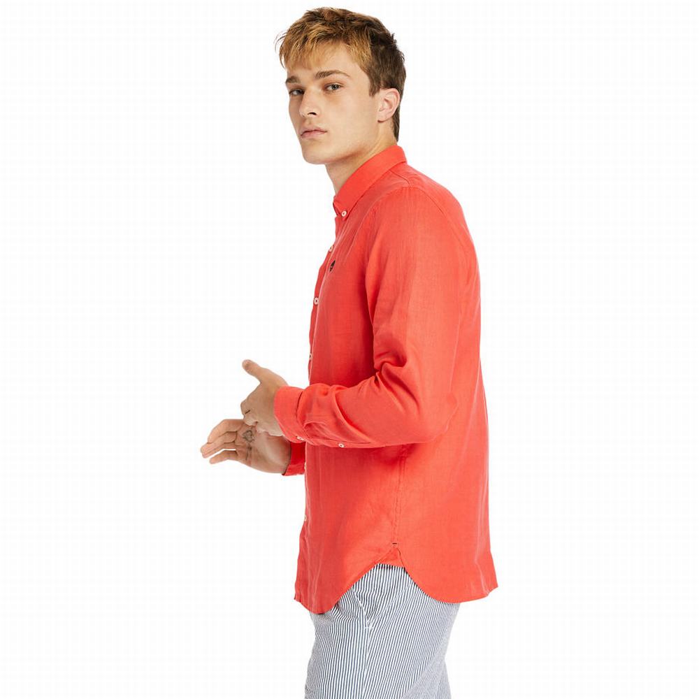 Timberland Mill River LS Linen Gömlek Erkek Kırmızı | TR-0329J