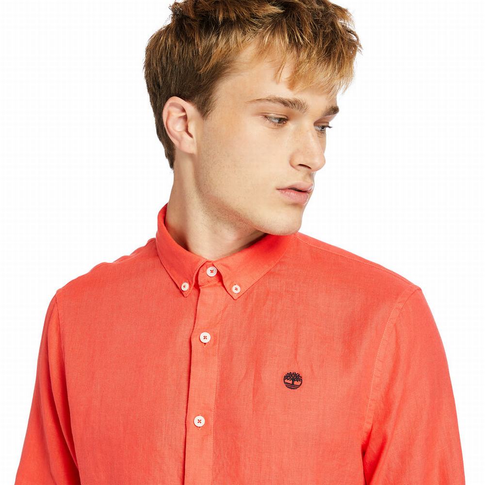 Timberland Mill River LS Linen Gömlek Erkek Kırmızı | TR-0329J