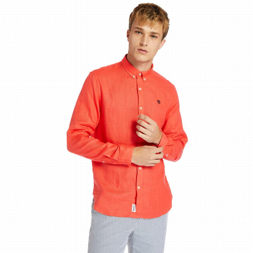 Timberland Mill River LS Linen Gömlek Erkek Kırmızı | TR-0329J