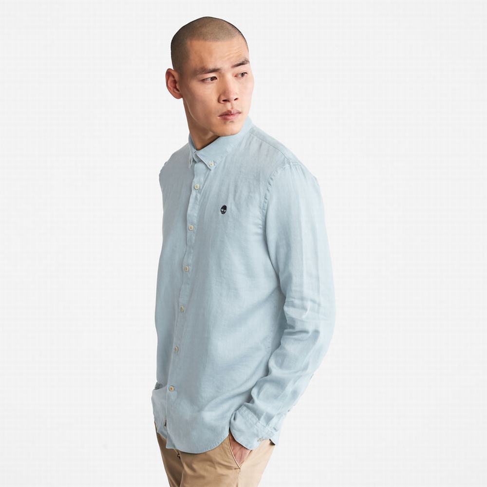 Timberland Mill River LS Linen Gömlek Erkek Açık Mavi | TR-2069G
