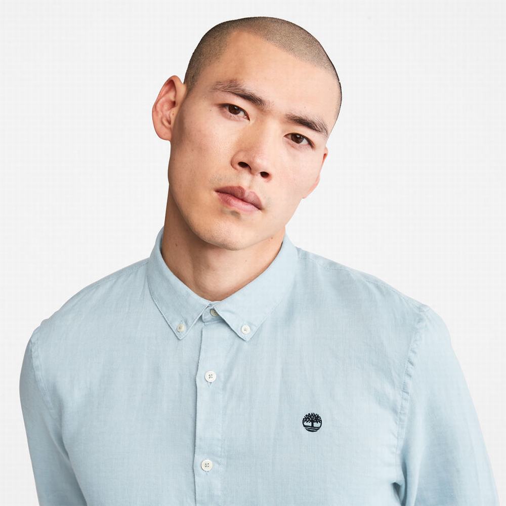 Timberland Mill River LS Linen Gömlek Erkek Açık Mavi | TR-2069G
