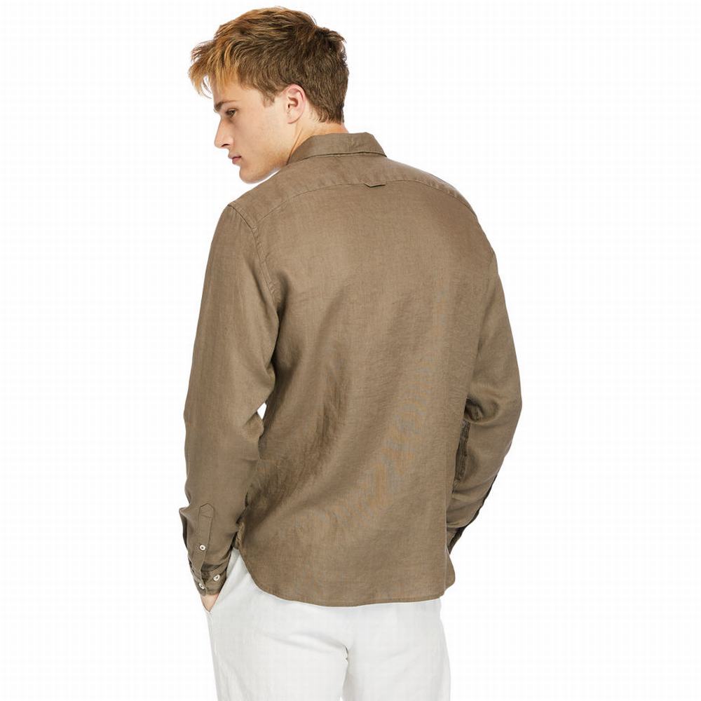 Timberland Mill River LS Linen Gömlek Erkek Kahverengi | TR-3726D