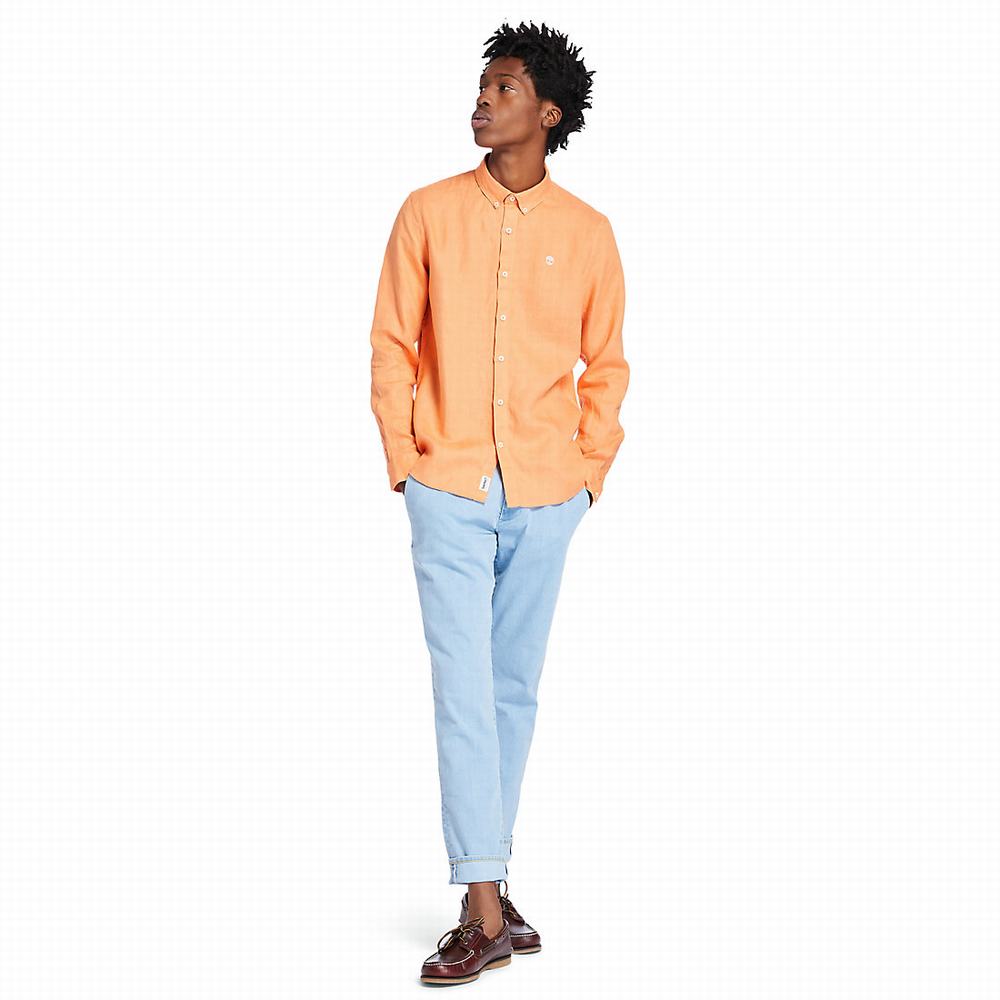 Timberland Mill River LS Linen Gömlek Erkek Turuncu | TR-8917F