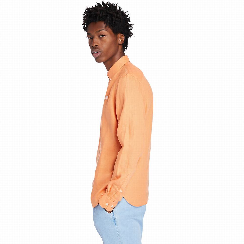 Timberland Mill River LS Linen Gömlek Erkek Turuncu | TR-8917F