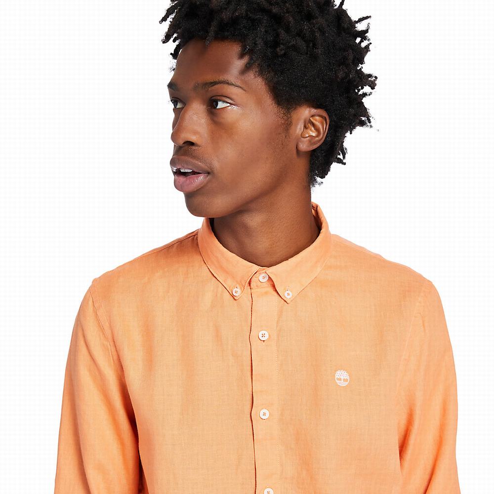Timberland Mill River LS Linen Gömlek Erkek Turuncu | TR-8917F