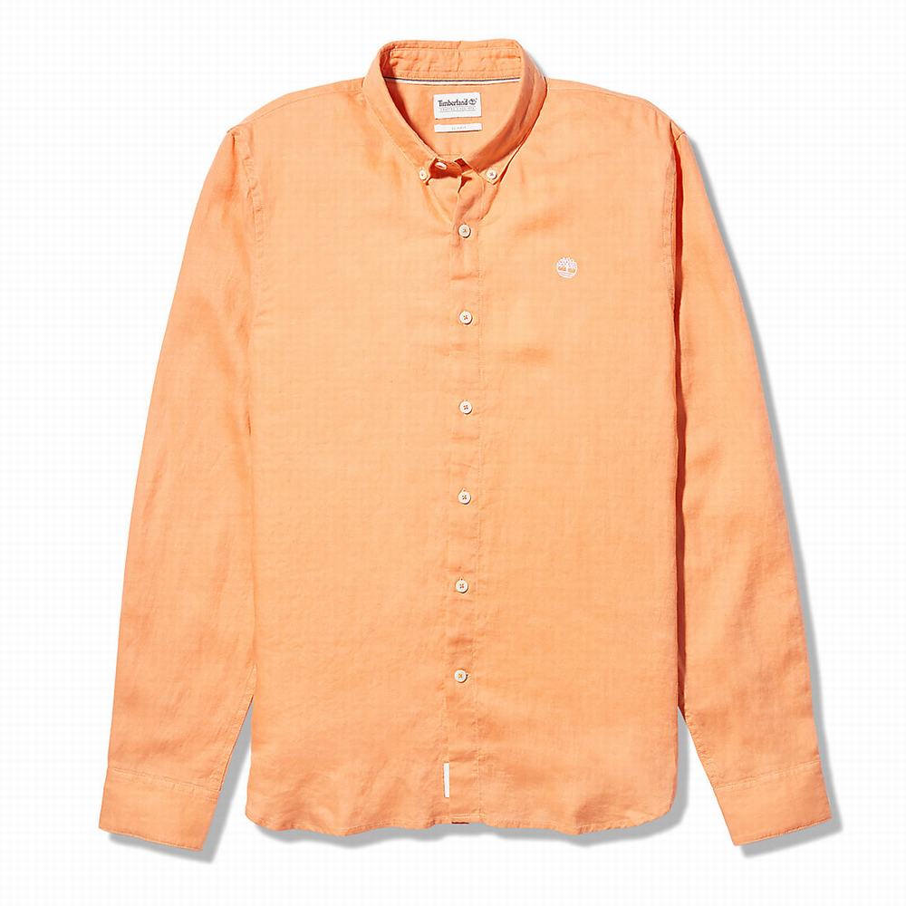 Timberland Mill River LS Linen Gömlek Erkek Turuncu | TR-8917F