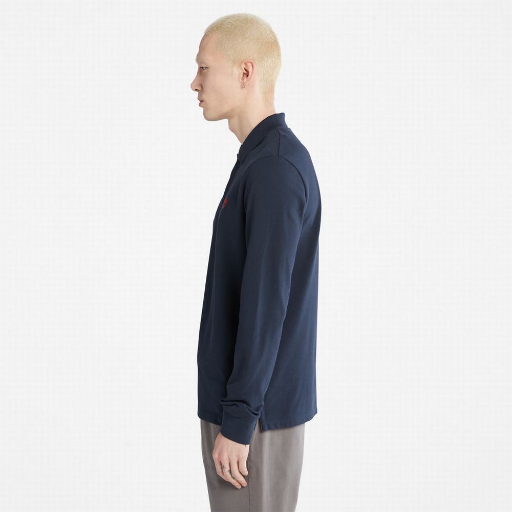 Timberland Millers River LS Polo Gömlek Erkek Lacivert | TR-8017W