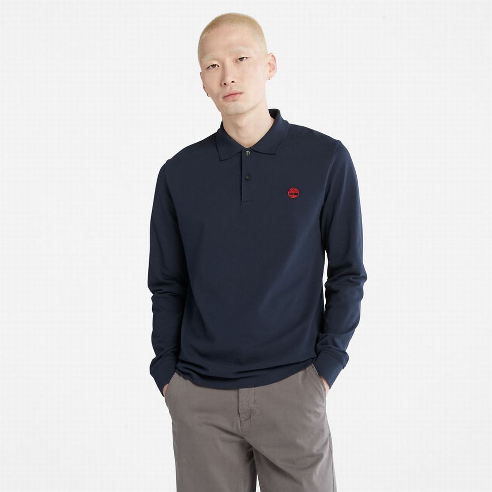 Timberland Millers River LS Polo Gömlek Erkek Lacivert | TR-8017W