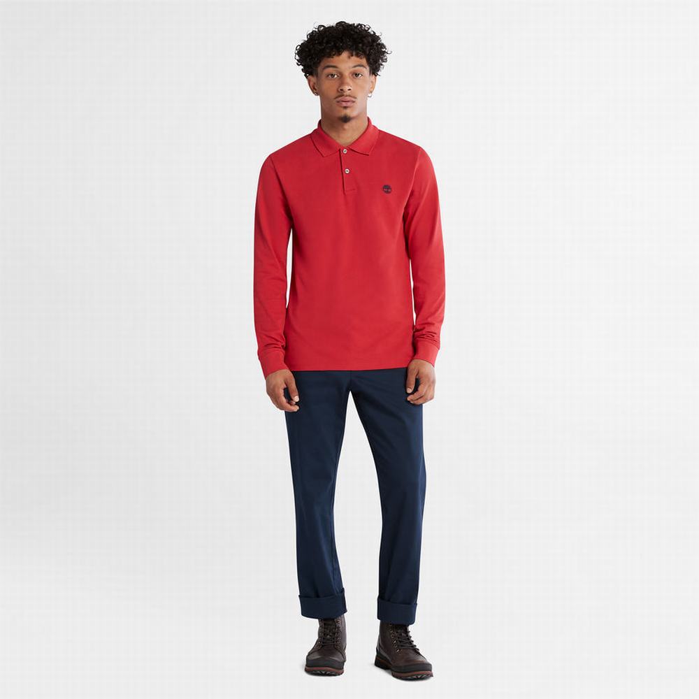 Timberland Millers River LS Polo Gömlek Erkek Kırmızı | TR-8213R