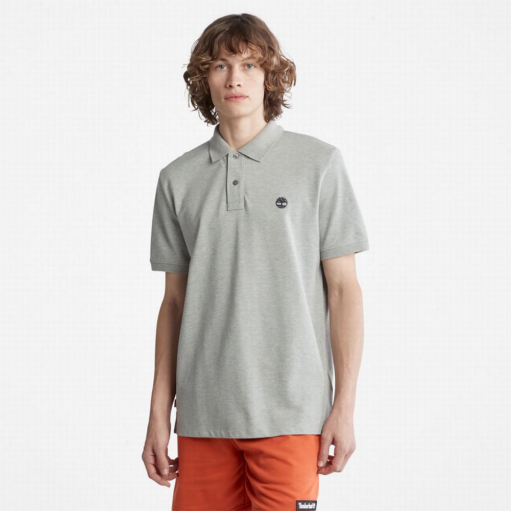 Timberland Millers River Pique Polo Gömlek Erkek Gri | TR-0748X