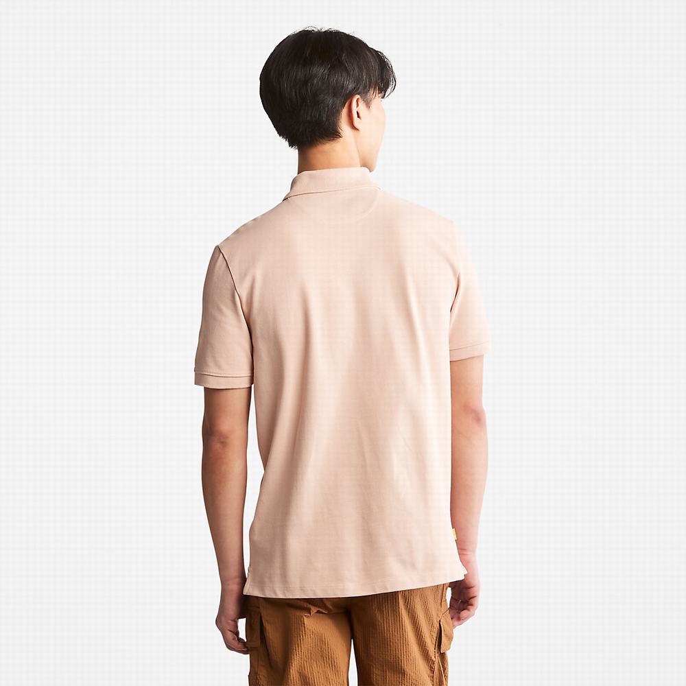 Timberland Millers River Pique Polo Gömlek Erkek Açık Pembe | TR-0763Z