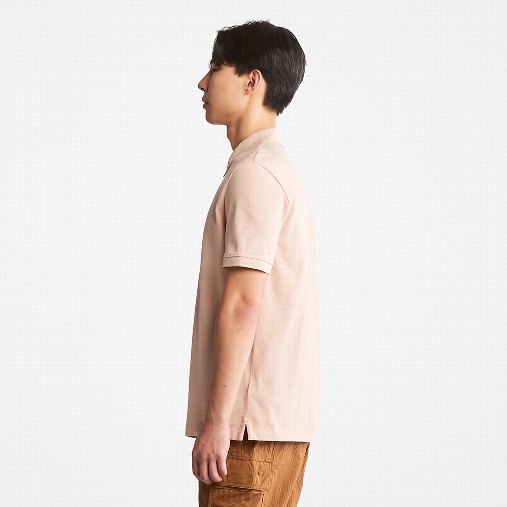 Timberland Millers River Pique Polo Gömlek Erkek Açık Pembe | TR-0763Z