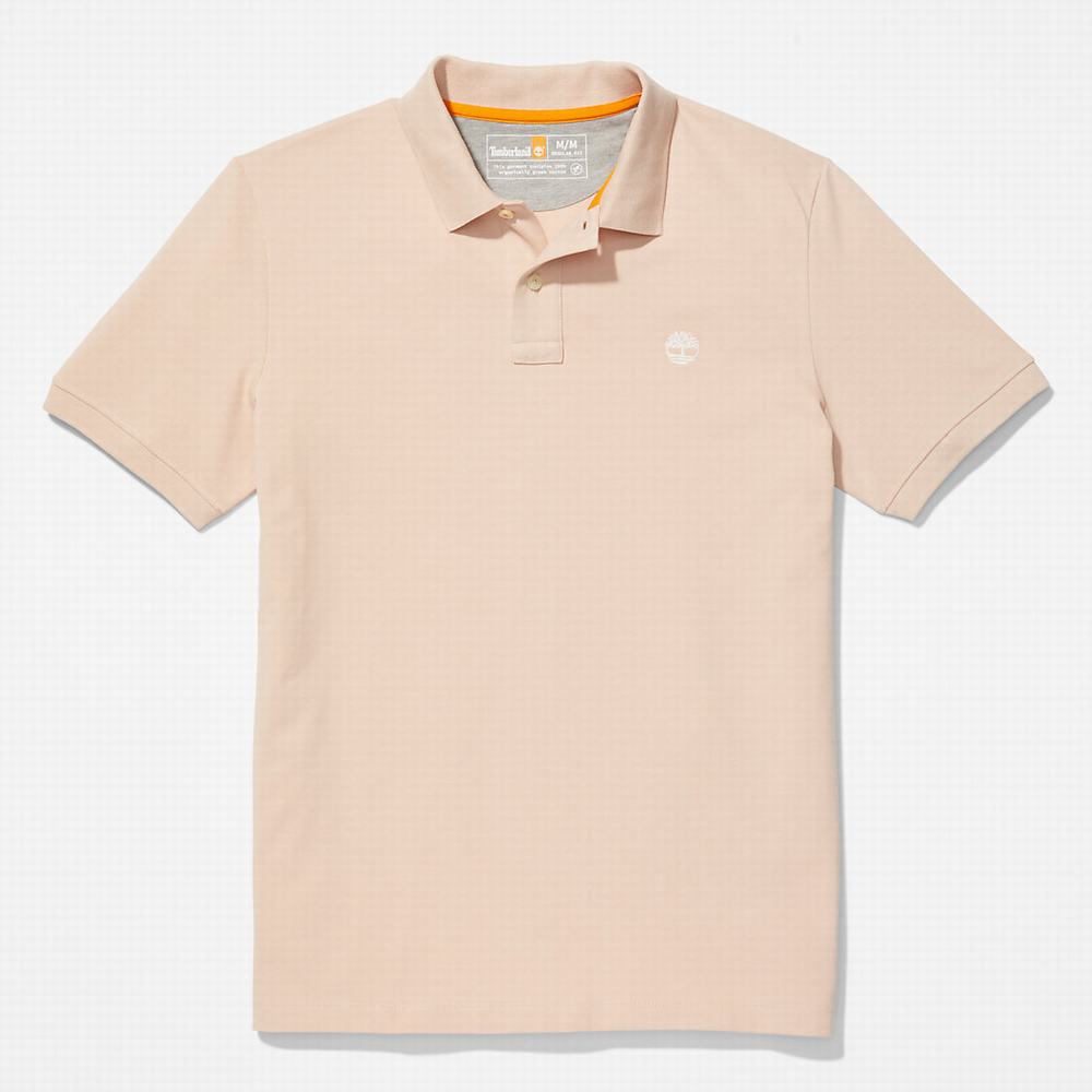 Timberland Millers River Pique Polo Gömlek Erkek Açık Pembe | TR-0763Z