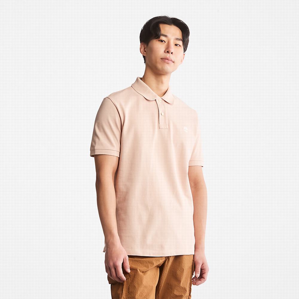 Timberland Millers River Pique Polo Gömlek Erkek Açık Pembe | TR-0763Z