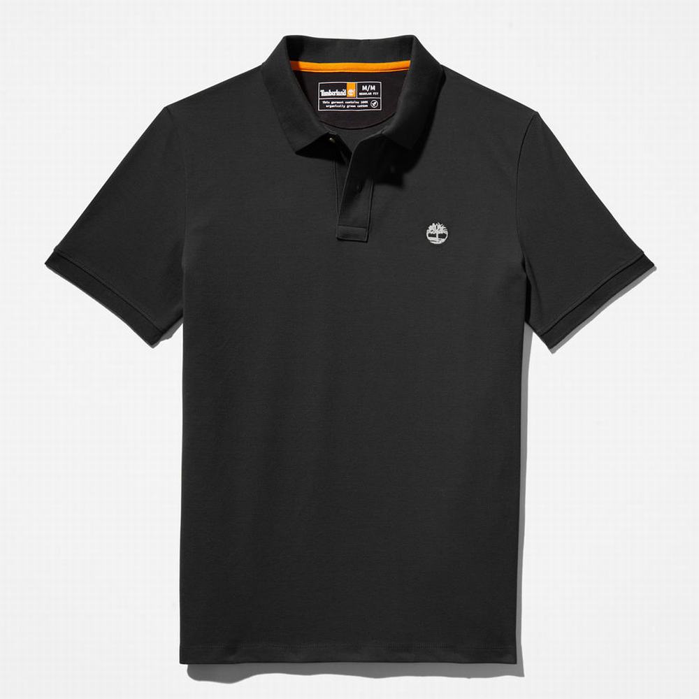 Timberland Millers River Pique Polo Gömlek Erkek Siyah | TR-2976V