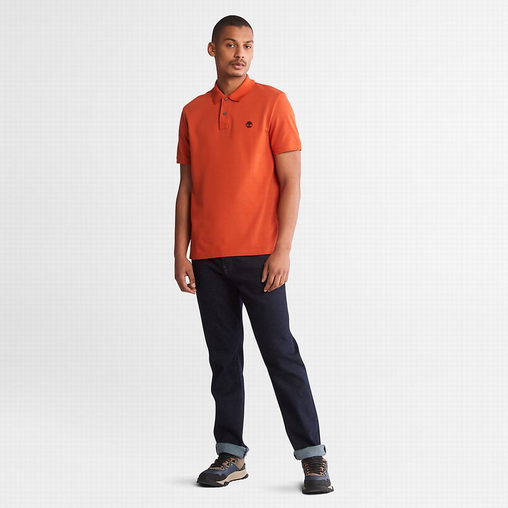Timberland Millers River Pique Polo Gömlek Erkek Turuncu | TR-3921S