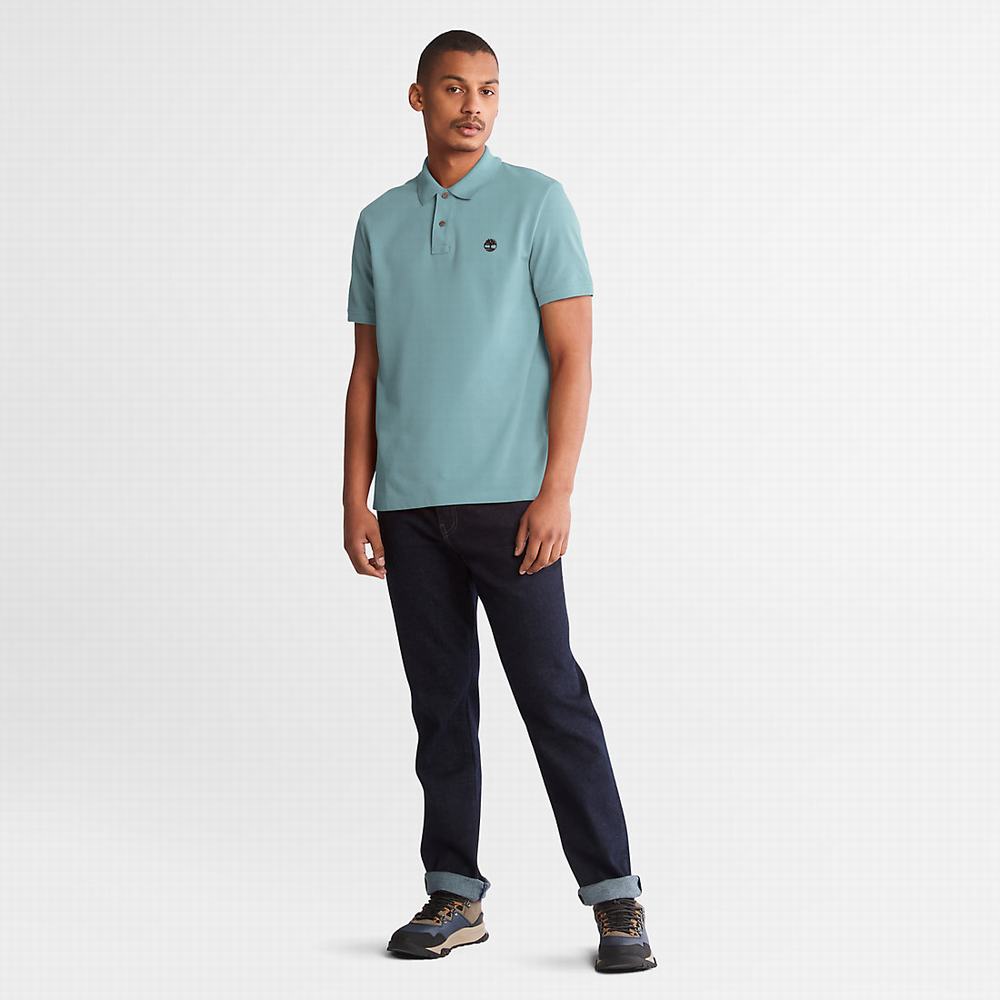 Timberland Millers River Pique Polo Gömlek Erkek Açık Yeşil | TR-4057G