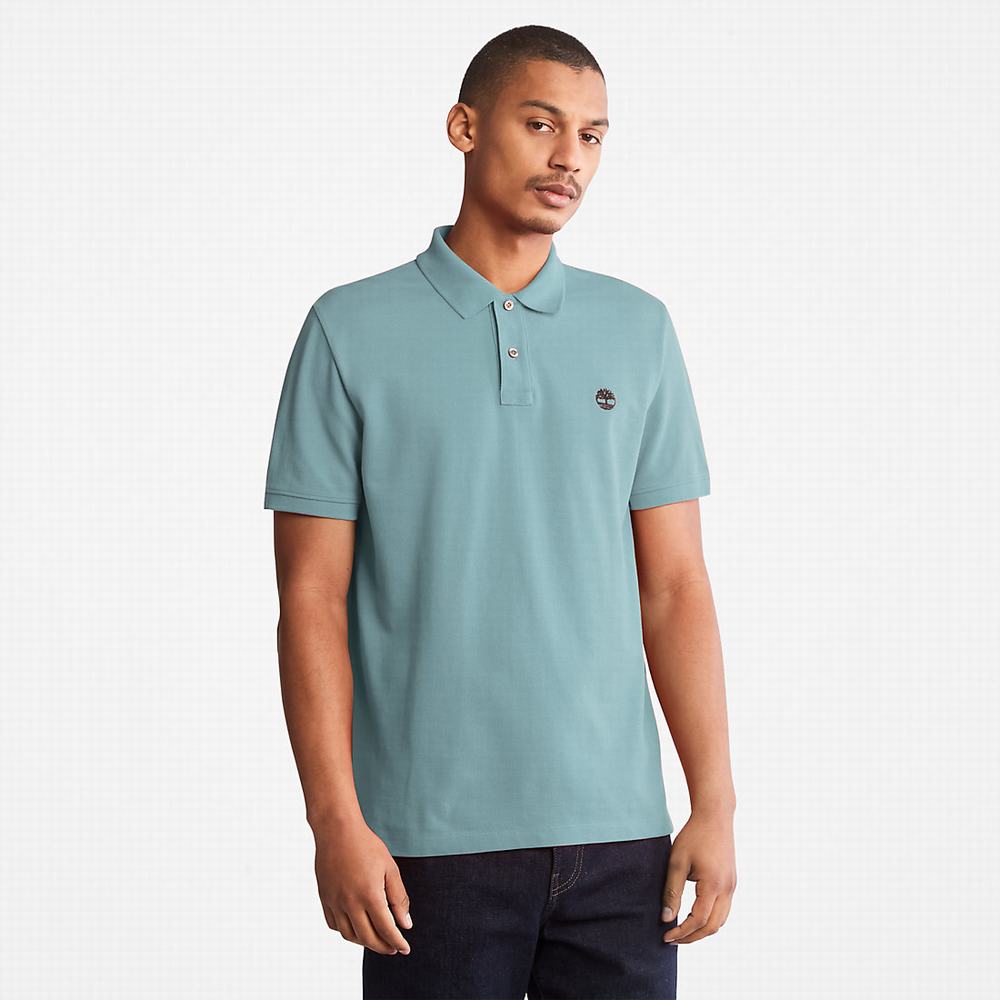 Timberland Millers River Pique Polo Gömlek Erkek Açık Yeşil | TR-4057G