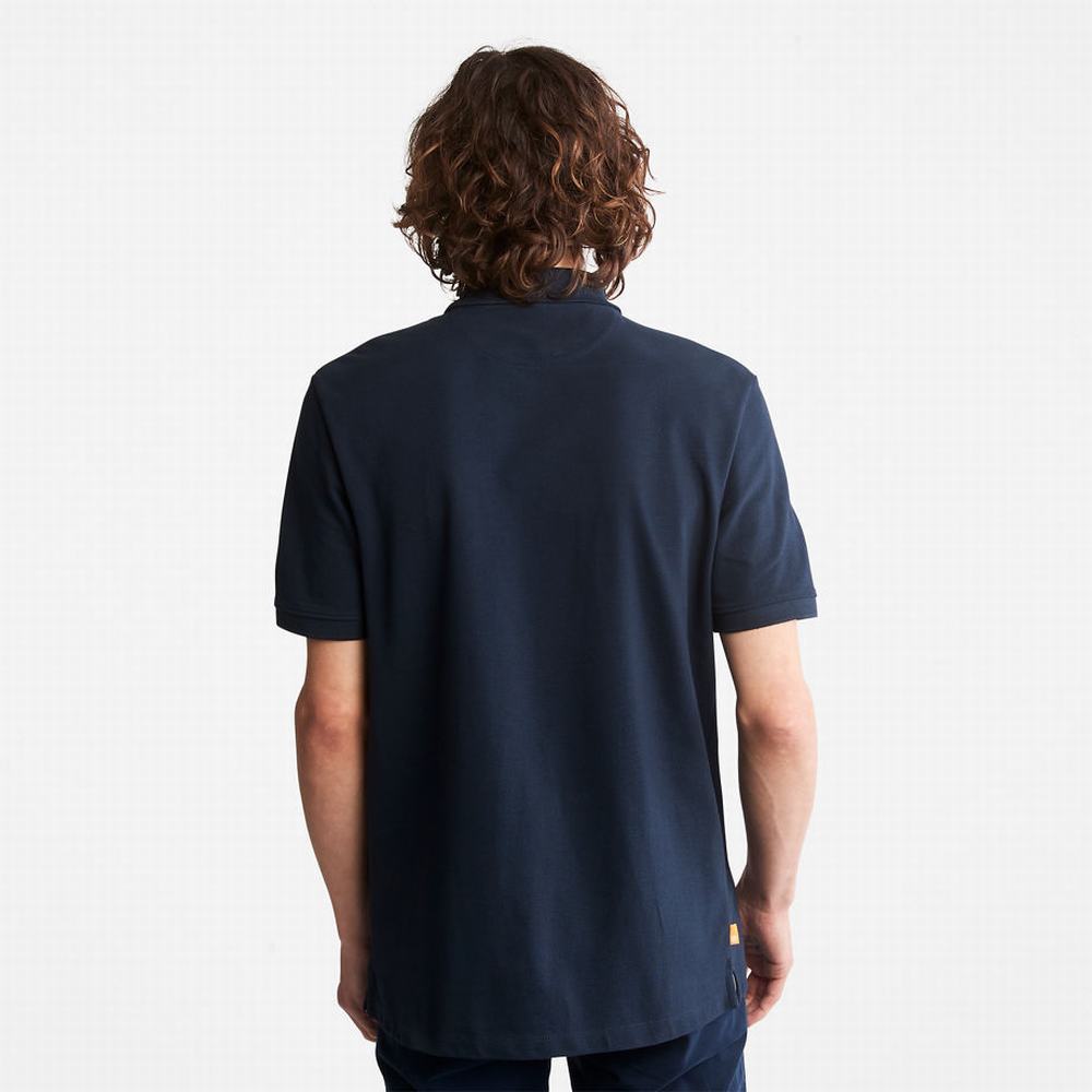 Timberland Millers River Pique Polo Gömlek Erkek Lacivert | TR-5087Z