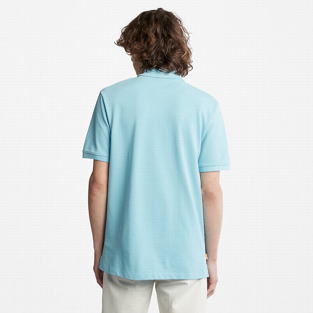 Timberland Millers River Pique Polo Gömlek Erkek Açık Mavi | TR-7842J