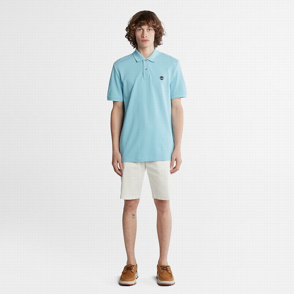 Timberland Millers River Pique Polo Gömlek Erkek Açık Mavi | TR-7842J