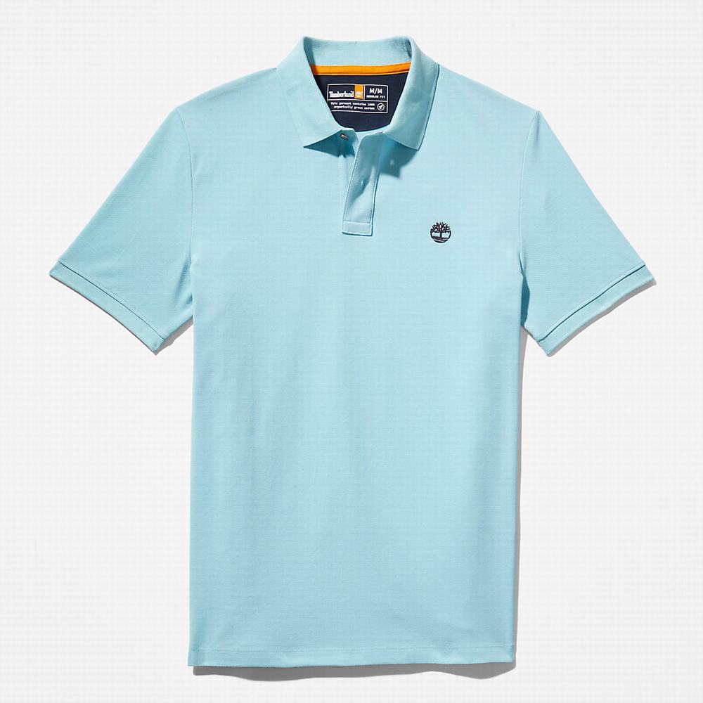 Timberland Millers River Pique Polo Gömlek Erkek Açık Mavi | TR-7842J