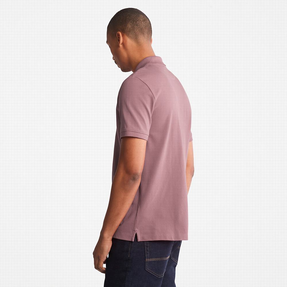 Timberland Millers River Pique Polo Gömlek Erkek Mor | TR-8425D