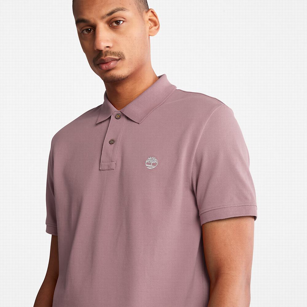 Timberland Millers River Pique Polo Gömlek Erkek Mor | TR-8425D