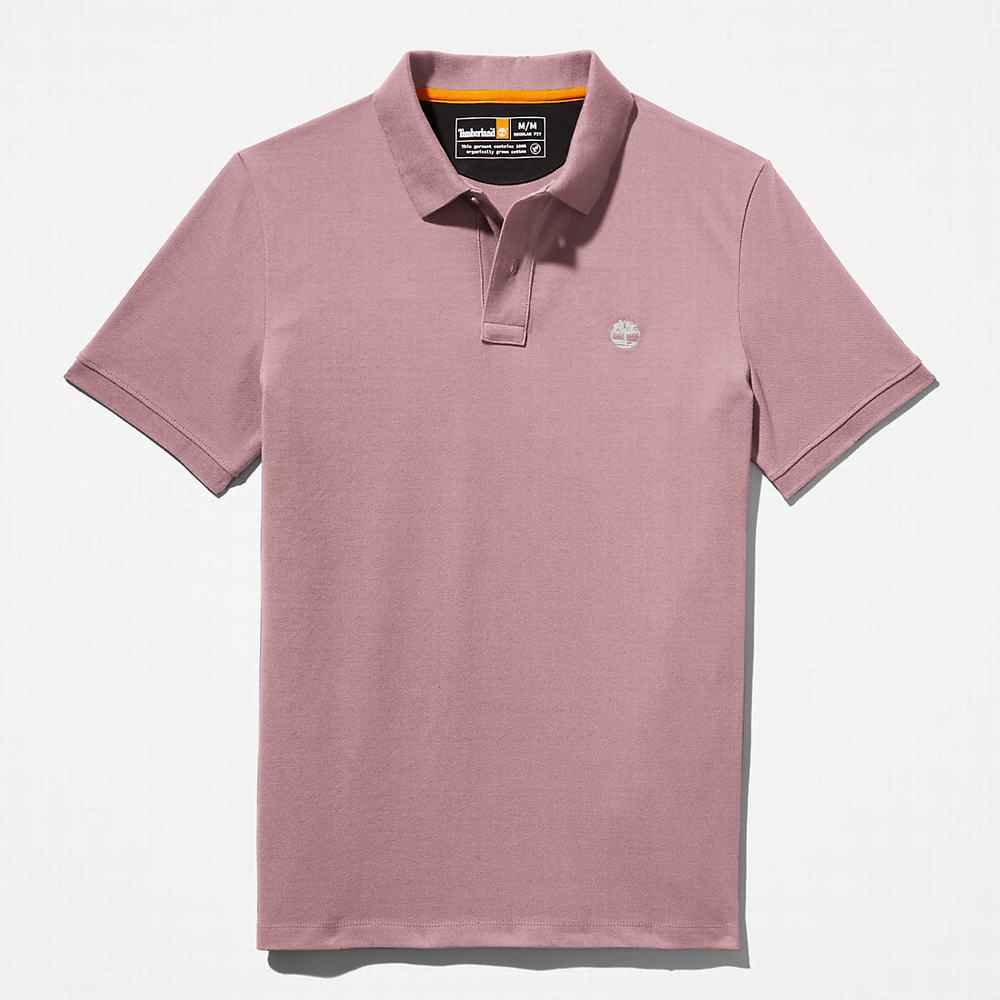 Timberland Millers River Pique Polo Gömlek Erkek Mor | TR-8425D