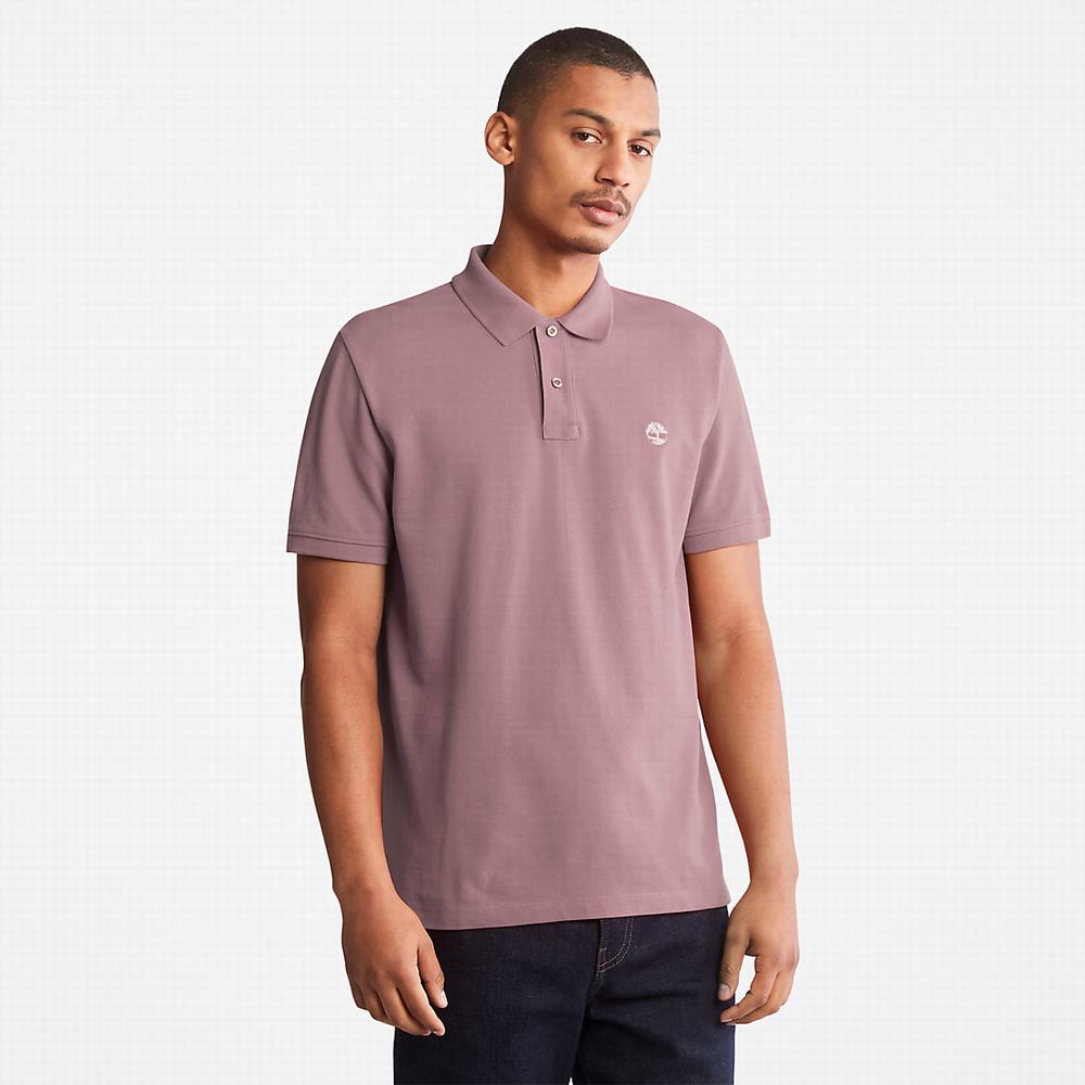 Timberland Millers River Pique Polo Gömlek Erkek Mor | TR-8425D