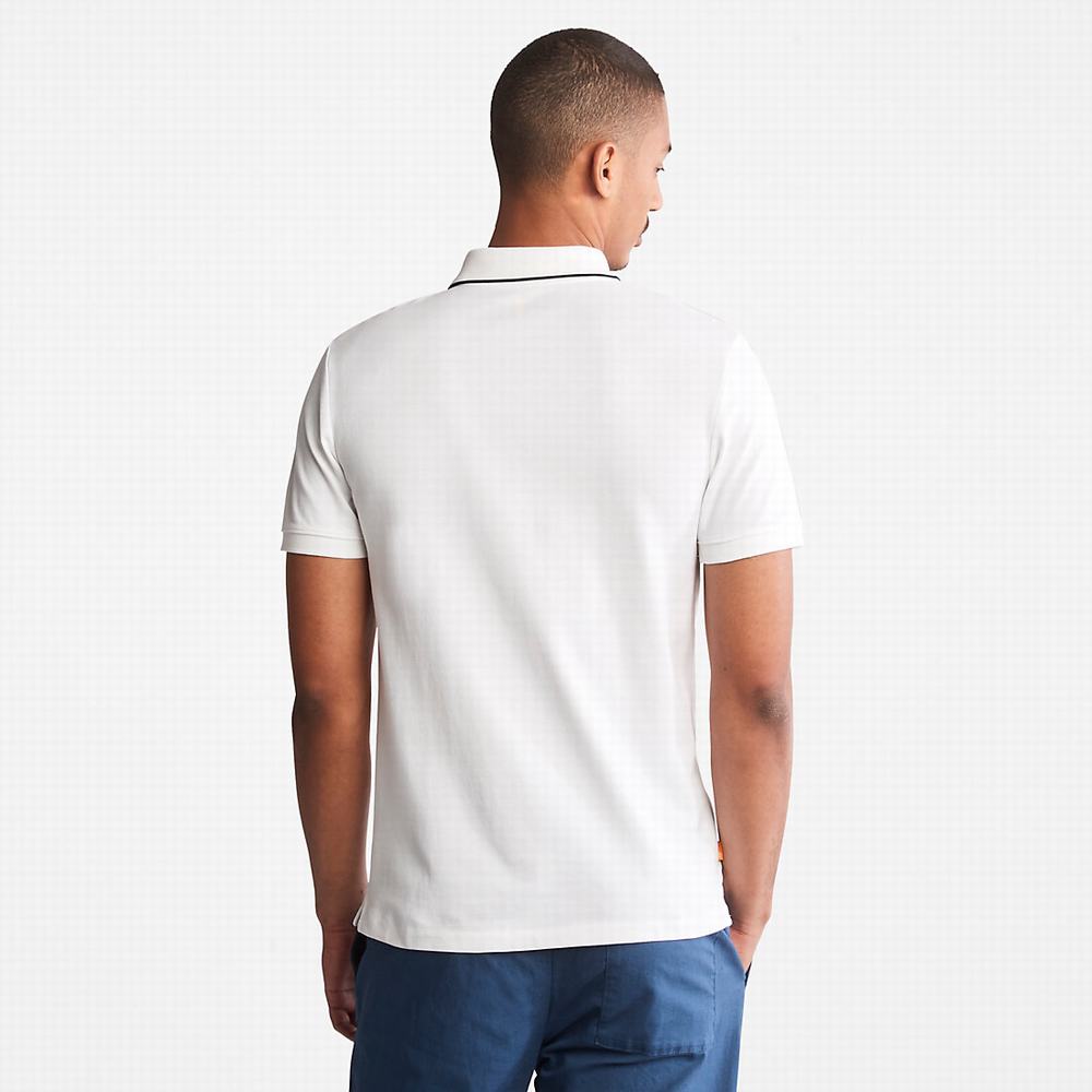 Timberland Millers River Print-Collar Polo Gömlek Erkek Beyaz | TR-1582J