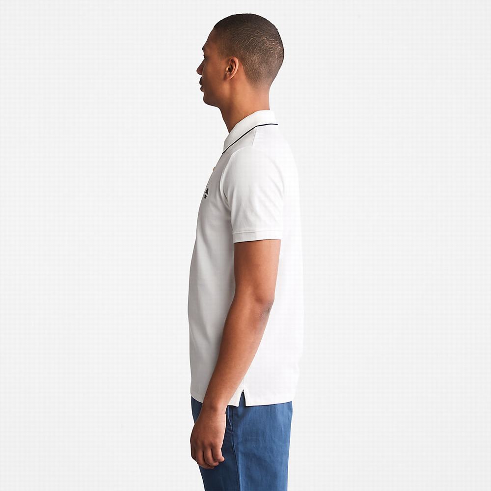 Timberland Millers River Print-Collar Polo Gömlek Erkek Beyaz | TR-1582J