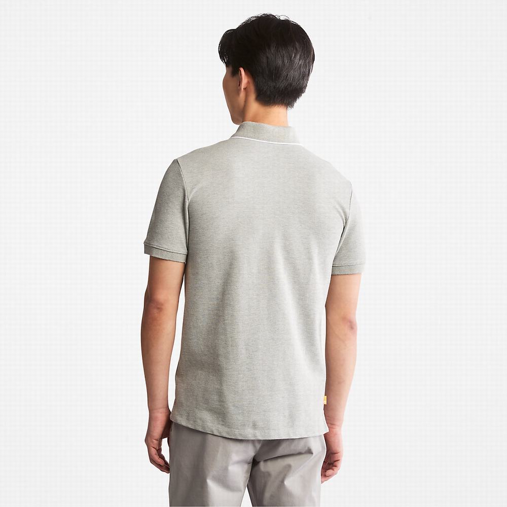 Timberland Millers River Print-Collar Polo Gömlek Erkek Gri | TR-2571K