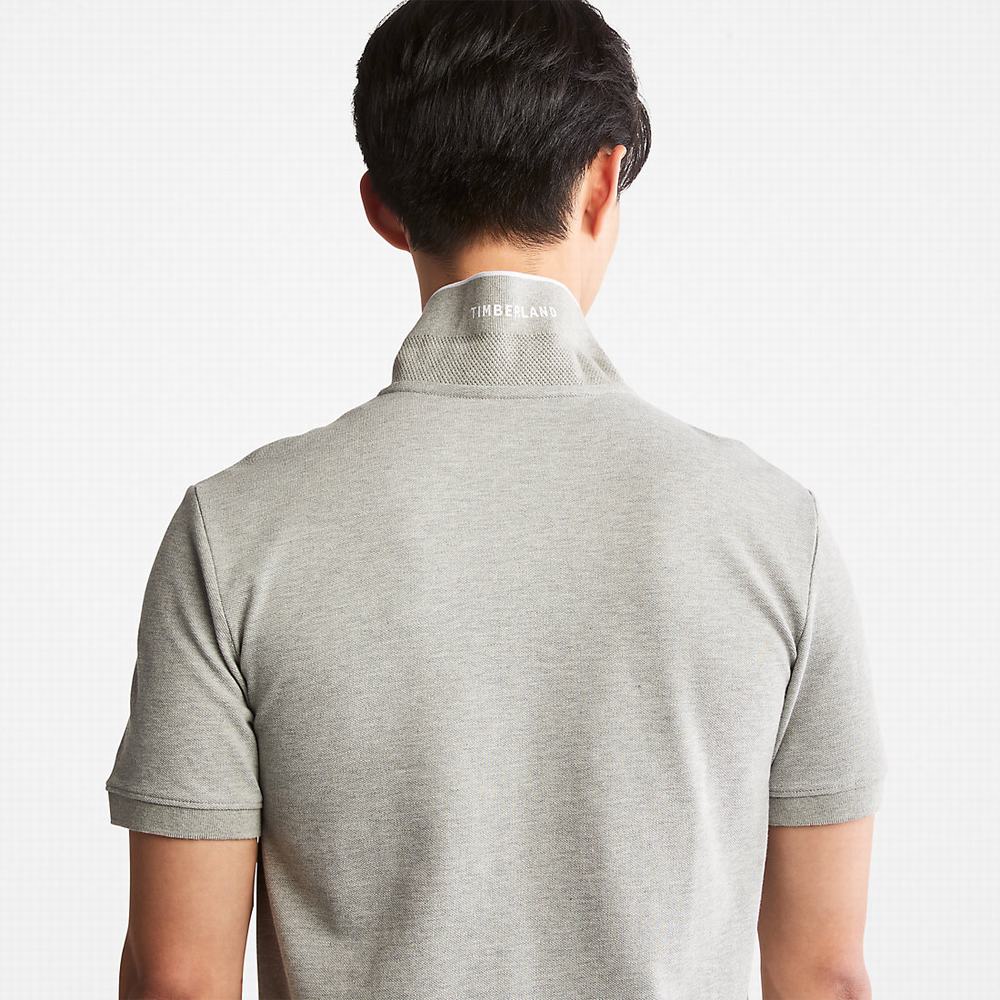 Timberland Millers River Print-Collar Polo Gömlek Erkek Gri | TR-2571K
