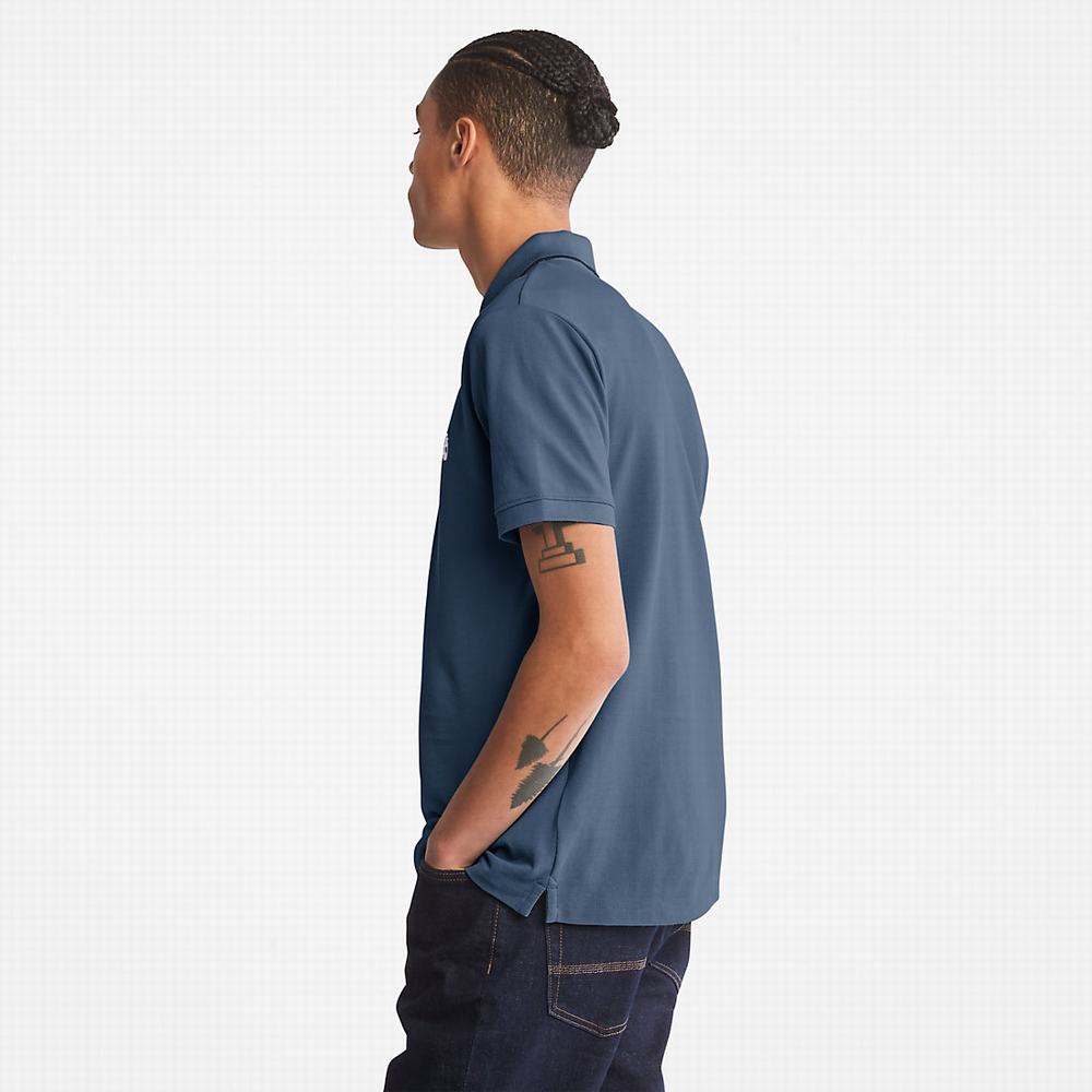 Timberland Millers River Print-Collar Polo Gömlek Erkek Koyu Mavi | TR-3491H