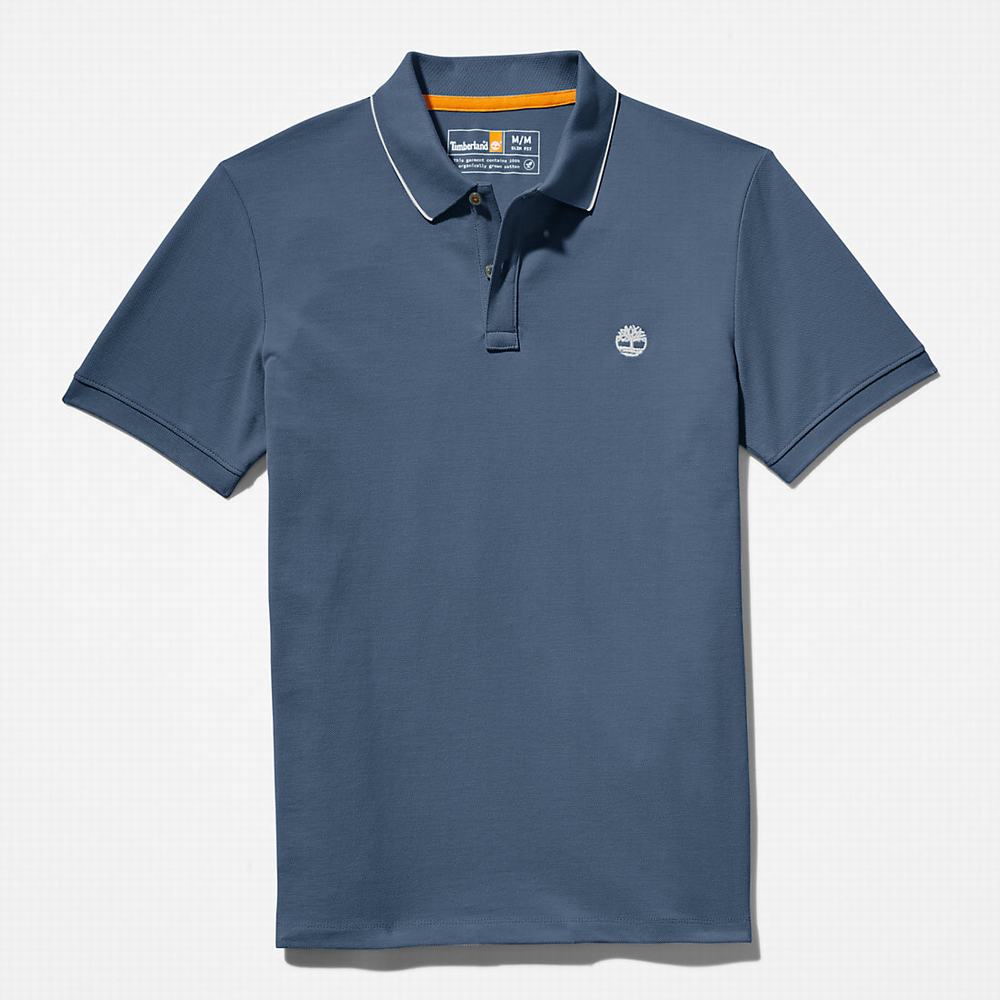 Timberland Millers River Print-Collar Polo Gömlek Erkek Koyu Mavi | TR-3491H