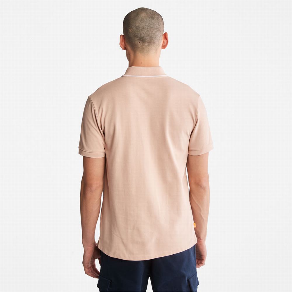 Timberland Millers River Print-Collar Polo Gömlek Erkek Açık Pembe | TR-3621Z