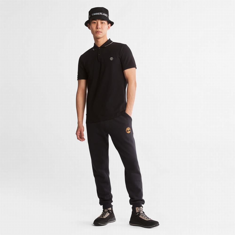 Timberland Millers River Print-Collar Polo Gömlek Erkek Siyah | TR-3825L