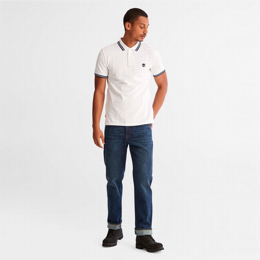 Timberland Millers River Tipped Polo Gömlek Erkek Beyaz | TR-1850U