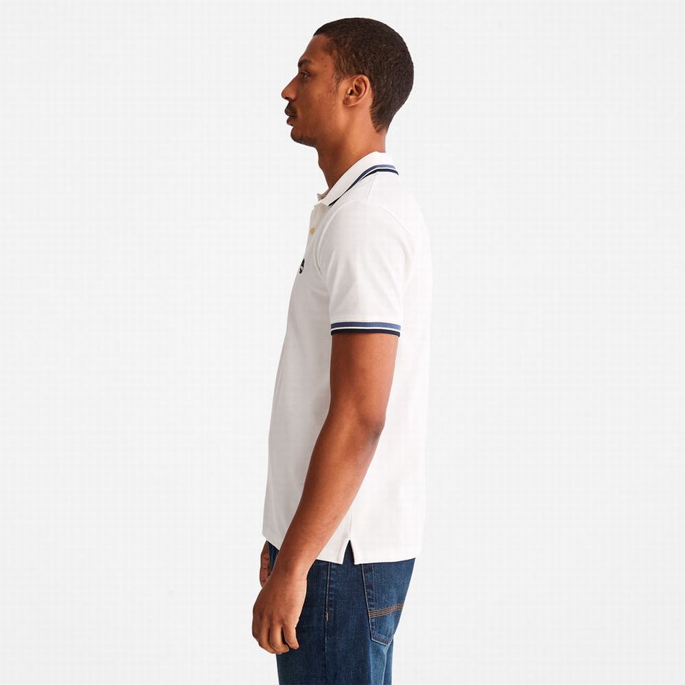 Timberland Millers River Tipped Polo Gömlek Erkek Beyaz | TR-1850U