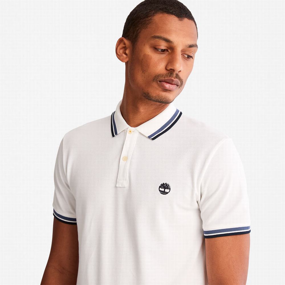 Timberland Millers River Tipped Polo Gömlek Erkek Beyaz | TR-1850U