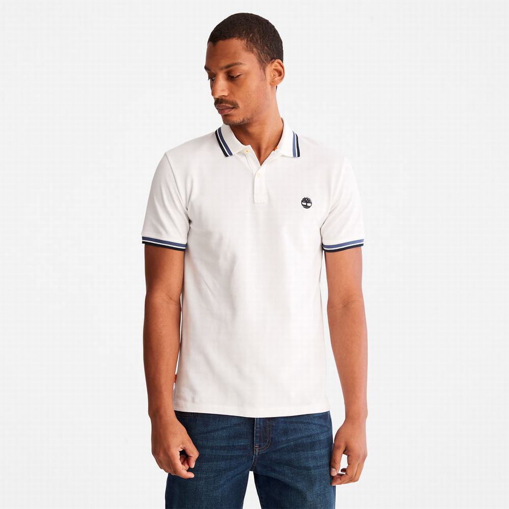 Timberland Millers River Tipped Polo Gömlek Erkek Beyaz | TR-1850U