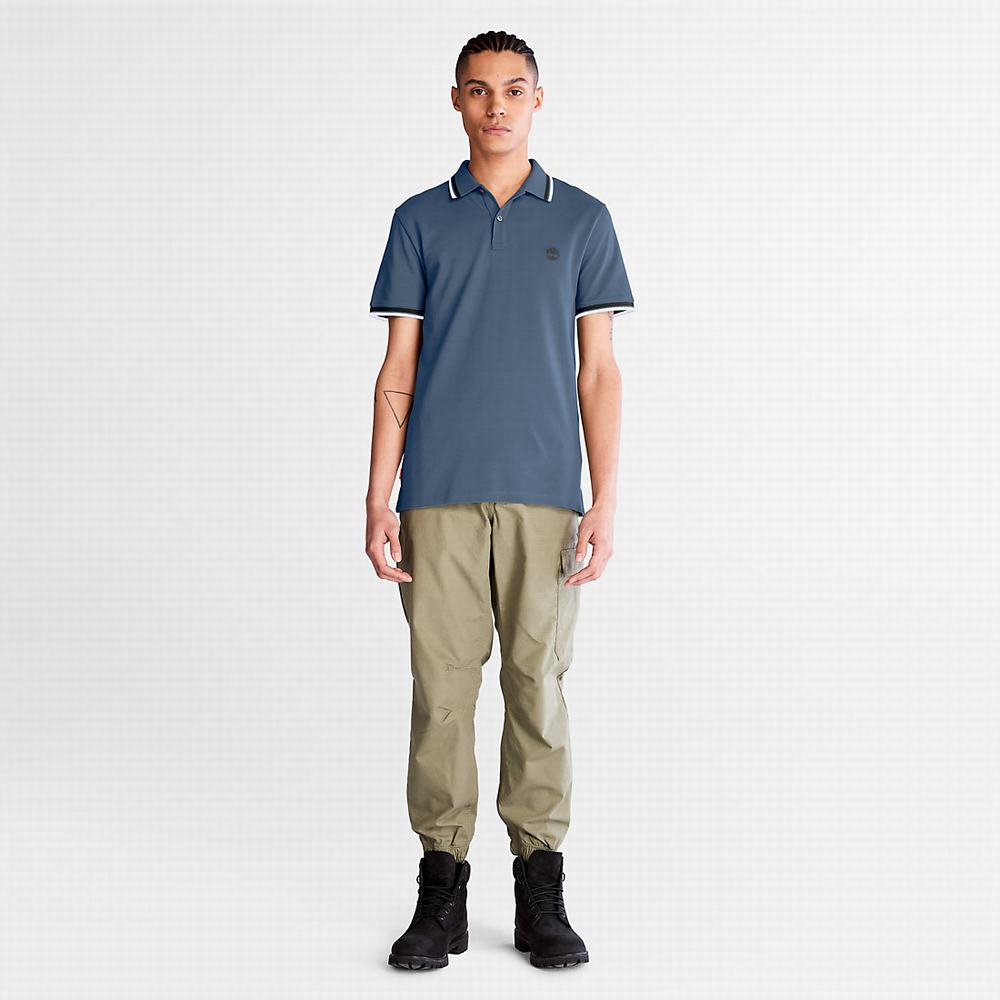 Timberland Millers River Tipped Polo Gömlek Erkek Koyu Mavi | TR-5620P